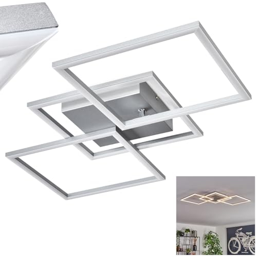 LED Deckenleuchte Obo, moderne Deckenlampe aus Metall/Kunststoff in Titanfarben/Weiß, Leuchte mit verstellbaren Schirmen, Länge max. 74,5 cm, 31 Watt, 3550 Lumen, 3000 Kelvin