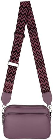 Bauchtasche Umhängetasche Crossbody-Bag Hüfttasche Kunstleder Italy-Design (Purple)