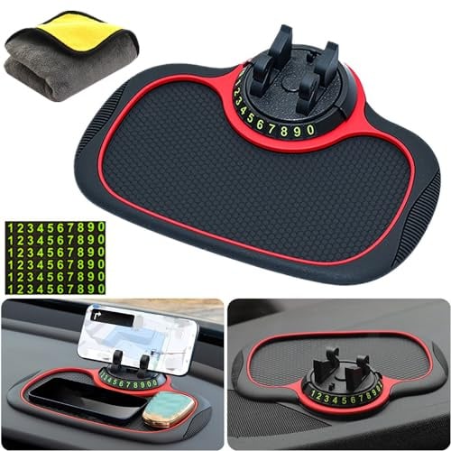 Multifunktionale Auto-Antirutschmatte Auto-Handyhalter, Auto Antirutschmatte Armaturenbrett mit Handyhalterung, Universal 360 Grad Drehbar Antirutschmatte Auto Handy (1 Stück)