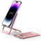 JSAUX Support Téléphone Portable, Support Pliable en Aluminium Ajustable Porte Smartphone Voyage Accessoires Bureau Compatible avec iPhone 16 15 14 13 Pro Max Samsung S24 S23 Ultra A53 Kindle-Rose