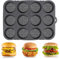 CosyCaya Moule à Pain Hamburger, Moule pour Burger Bun en Silicone Rond 8 cm Ø - Pour Pain, Pains à Hamburgers et Muffins XL – incl. Brosse à en Silicone, Outils de Cuisson de Cuisine