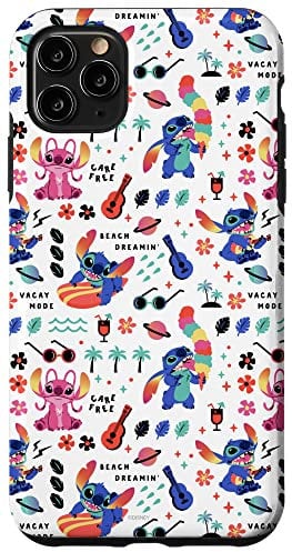 iPhone 11 Pro Max Disney Stitch and Angel Vacay Mode Print Case