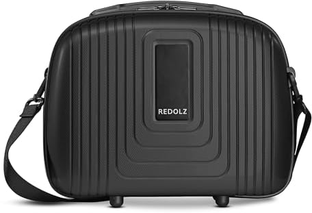 REDOLZ Hartschalen Handgepäck Kosmetik-Koffer | Stabiles Beauty-Case mit Aufsteckfunktion |34 x 17 x 27 cm aus leichtem Polypropylen (Essentials 14)