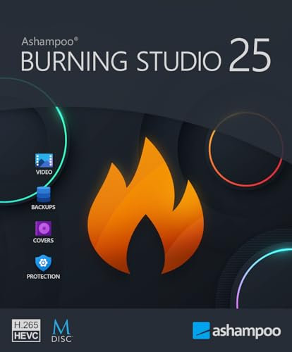 Ashampoo Burning Studio 25 - Leistungsstarkes Brennprogramm zum Brennen und Kopieren von CDs, DVDs und Blu-ray Disc | 1 Gerät | 1 Benutzer | PC Aktivierungscode per Email