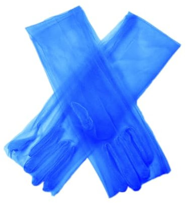 55cm Tüll Lange Handschuhe Brauthandschuhe Fingerlose Netzhandschuhe Transparent Tüllhandschuhe Abendhandschuhe Sheer Tee Party Abend Prom Oper Party Halloween Cosplay Hochzeit Zubehör Blau 55cm