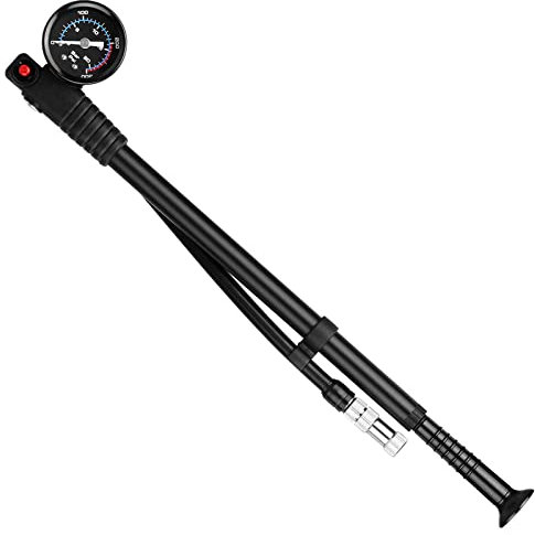 CHOYUE Inflator Shock Pump High Pressure 300 PSI Air Pump Presta Schrader Valve Mountain Road Bike Pump with Gauge for Front Fork and Rear Bicycle Suspension Air Shocks
