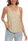 MINTLIMIT Damen Pailletten Metallic Bluse Ärmellos Tank Top Trägertop Läsiges Glitzer Oberteil (Golden XL)