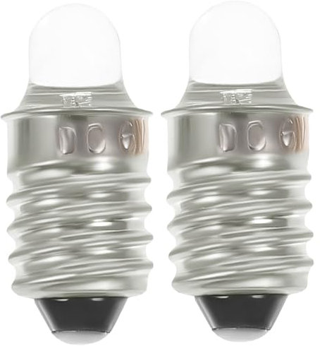 CRILSTYLEO 2 Stück Taschenlampenbirne 6V Runde Glühbirne E10 Schraubsockel Glühbirne Ersatzbirne Für Taschenlampen Mini Glühbirne Für Lampen