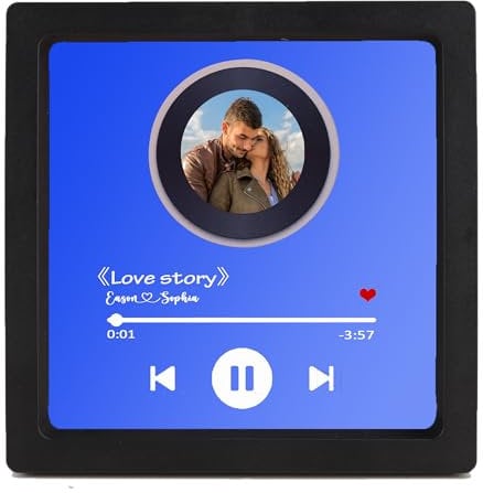 Custom Music Fridge Magnet Personalised Refrigerator Magnet with Built-in Music Player & Photo Customized Album Fridge Magnet Picture Magnets for Refrigerator Gift for Music Lover Couple Christmas