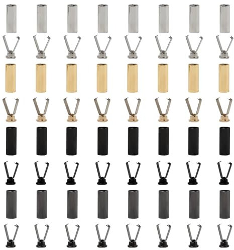 Sxutop Embout de Cordon Metal 32 Pièces Embout Lacet Sweat 4 Couleurs Bouchon de Cordon en Métal ExtrémitéS de Cordon Lacets pour Vêtements,Sac à Dos,Veste,Lacets