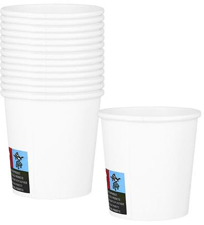 BORNOVA Gobelets Lot de 1000 en Carton, 4 oz (120 ml) Gobelets en Papier biodégradables écologiques jetables pour Eau Chaude Froide (1000) - inclut des agitateurs en bois pratiques.