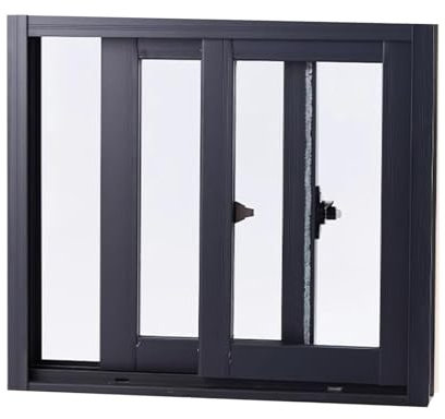 Aluminium-Fenster mit gehärtetem Glas für Kellerbelüftung, horizontales Schiebefenster, ideal für Wohnmobile, Schuppen, Garagen (80 x 100 cm)