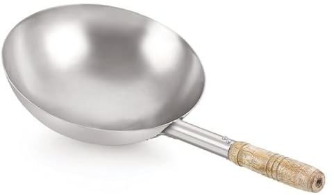 KARRMAS 11 Inch Iron Wok with Strong Handles | Versatile Kadai for Authentic Indian and Asian Cooking