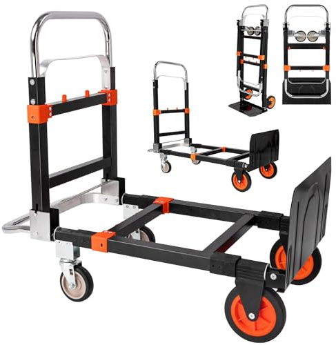 3-in-1 Hand Truck Dolly, Folding Platform Cart for Warehouse