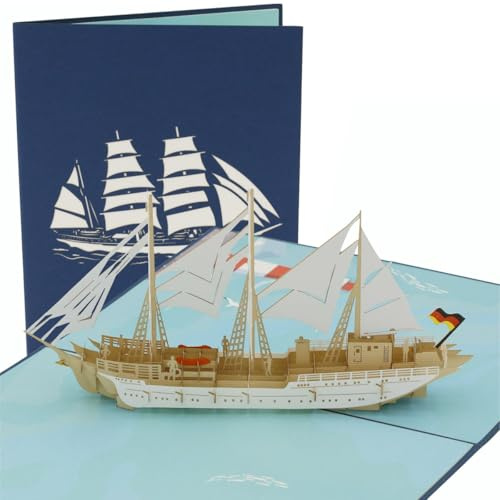 BWuM Pop-up Klappkarte 3D Design Militär BW Schiff Panzer Karte Geburtstagskarte (Gorch Fock)