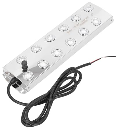 Badafaci Nebulizador Ultrasónico 12 Cabezales, Generador de Niebla 9000 Ml/H con Flotador, Nebulizador a Prueba de Agua para Estanque Jardín Invernadero Decoración