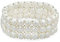 Bling Jewelry Ampio Pulsante Piatto Bianco D'Acqua Dolce Coltivata Perla Bracciale A Tre Fili Per Le Donne Per L'Adolescenza