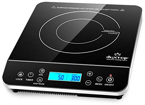 Duxtop Portable Induction Cooktop, Countertop Burner Induction Hot Plate with LCD Sensor Touch 1800 Watts, Silver 9600LS BT-200DZ