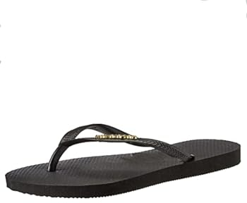 Havaianas Damen Slim Logo Metallic Zehentrenner, Schwarz (Black/Gold 1924), 39/40 EU