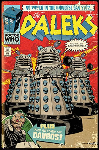 Unbekannt Doctor Who Dalek Comic Cover – 24 x 36 inches – Wohnzimmer, Schlafzimmer – Wandmontage – Matte – Ungerahmt – Poster