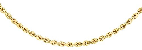 CARISSIMA Women's 9ct Yellow Gold Hollow 50 Rope Chain Necklace of Length 51cm/20