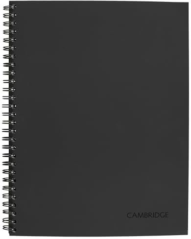 Cambridge Limited Business Notebook, Action Planner, 7-1/4 x 9-1/2, 80 Sheets, Flexible Soft Touch Cover, Wirebound, Gray (06122)