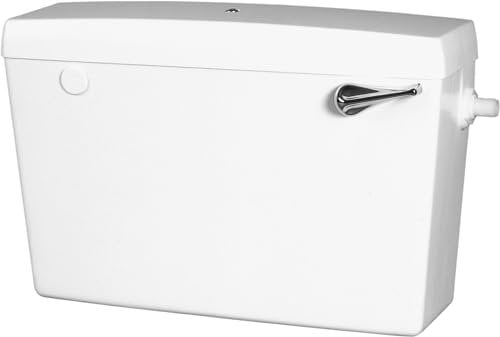 Macdee CFE41WH Elan Low Level Dual Overflow Cistern in White With Side Inlet Dual Overflow