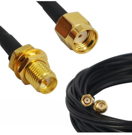 TrAdE Shop Traesio Cavo per Antenna Wireless 10 Metri PROLUNGA Maschio Femmina WiFi RP-SMA