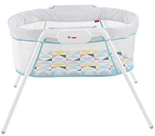 Fisher-Price lit Pliable et transportable avec Vibrations pour apaiser bébé, Sac de Rangement Inclus, dès la Naissance, GBR67, Multicolore