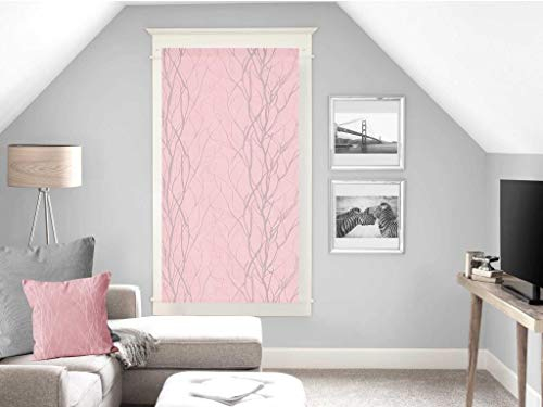 Soleil d'ocre Liane Brise-bise, Polyester, Rose, 60 x 120 cm