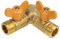 Doublelife Kugelhahn aus massivem Messing, 2-Wege mit Komfortgriff für Gartenschläuche, Splitter-Adapter