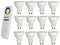 LIGHTEU®, 12x 4W Spot LED GU10 RVB + CCT Changement de couleur et CCT WW CW Température ajustable, ampoule originale Mi-Light, avec télécommande 8 zones (12x FUT103 + FUT089)