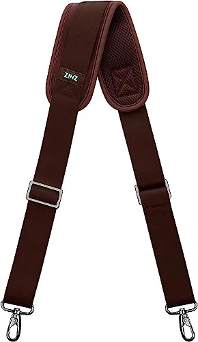 ZINZ Schultergurt, 57 Universal Verstellbare Schulterriemen Dauerhafte belüfteten mit Metall Drehhaken für Gepäck Duffel Kameratasche Laptoptasche Reisetasche Sporttaschen (Braun, 145cm)