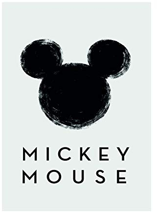 Disney Wandbild von Komar | Mickey Mouse Silhouette | Kinderzimmer, Babyzimmer, Dekoration, Kunstdruck | Größe 30x40cm (Breite x Höhe) | ohne Rahmen | WB044-30x40