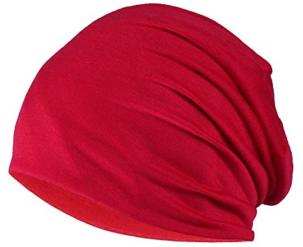 YOFASEN Bonnet Slouchy - Cancer Chimio Casquette en Coton Turban Chapeau Extensible Musulman Foulard pour Femmes Hommes, Rouge, One Size