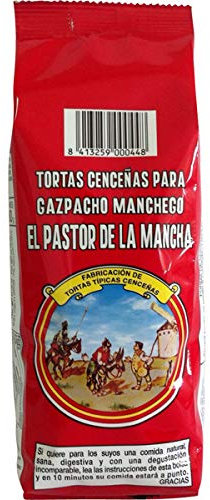 Tortas cenceñas para gazpacho manchego 200 gr. BRUTO 180 gr. peso NETO [PACK 21 BOLSITAS]