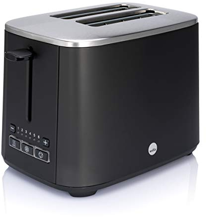 Wilfa CLASSIC Toaster - aus Edelstahl, verstellbare Hitzeeinstellungen mit Auftau-, Wiederaufheiz- und Abbrechfunktion, schwarz