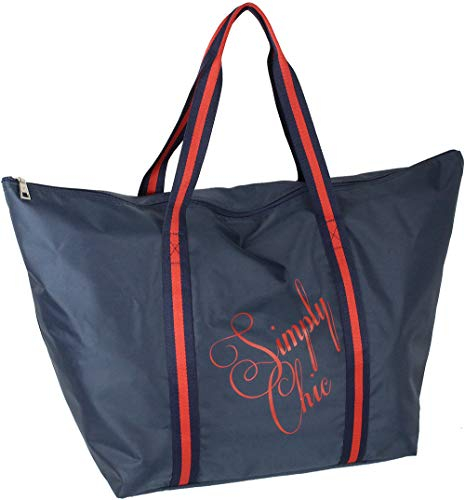 JENNIFER JONES - Damen Shopper mit Reißverschluss XXL - Einkaufstasche - Badetasche