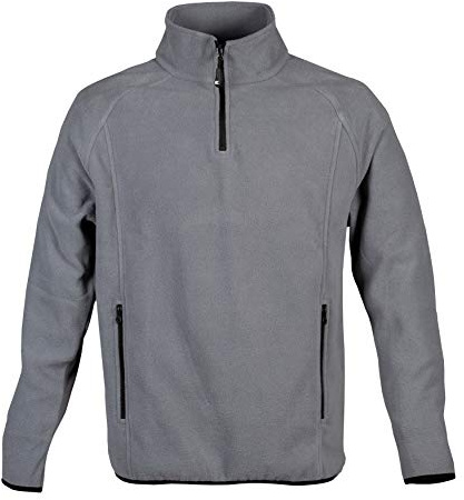 JRC Torino 993113 Felpa in Pile antipilling da Uomo 100% Poliestere Chiusura Zip Corta nastrata Tasche Laterali Grigio