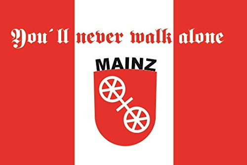 U24 Aufkleber Mainz Never Walk Alone Flagge Fahne 8 x 5 cm Autoaufkleber Sticker