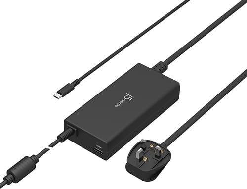 j5create USB Type C PD 100W Fast Charger for MacBook Pro, Chromebook, Dell, HP, Lenovo, USB-C Laptop, Notebook, Tablet, Android, iPhone, iPad Pro, Smart Phone (JUP2290)
