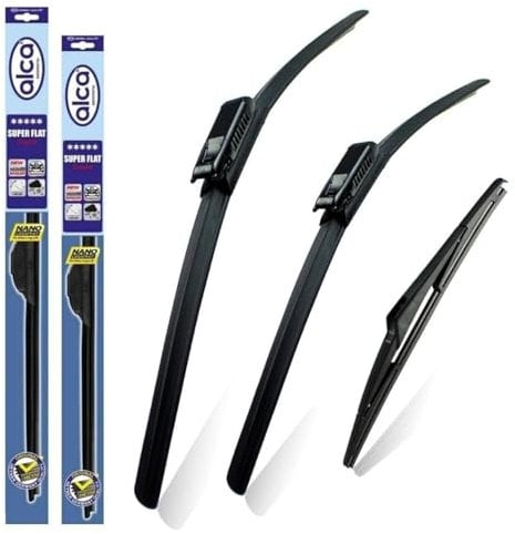 alca Germany Set of 3 Windscreen Wiper Blades Super Flat Front Rear 2014BL9L Fits Smart Forfour 2014-onwards ASF2014BL9L