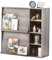 Iris Ohyama, Meuble, Étagère, Bibliothèque de Rangement, avec 2 Portes rabattables et 4 Compartiments, Modulable, Bureau, Chambre, Salon, Salle à Manger - Flap Rack FR-F2-Chêne Gris