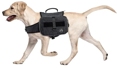 Himal Outdoors Dog Backpack & Saddle Bag, Tactical Hiking Backpack for Large Dogs with Side Pockets & Adjustable Strap