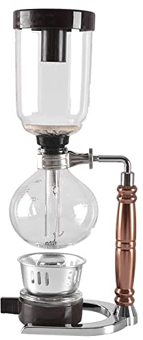 XYLXJ 3 tazas de sifón sifón café vacío cafetera sifón cafetera de estilo japonés Sifón olla percoladores, oro (plata)