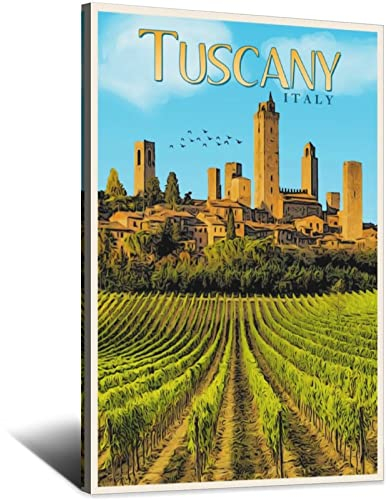 Tuscany Italy Skyline Vintage Reiseposter Dekorative Poster Modern Schlafzimmer Leinwand Kunst Poster Bild Gemälde Poster Wanddeko Kunst Geschenk