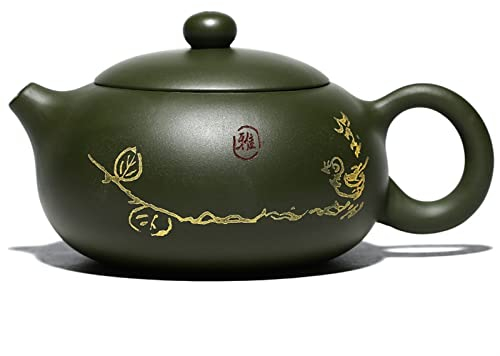 Lila Lehmtopf Roher Erz Grüner Lehm voller handgemachter flacher Xishi-Topf hergestellt Green Mud Getränk Tee Set Handgemacht