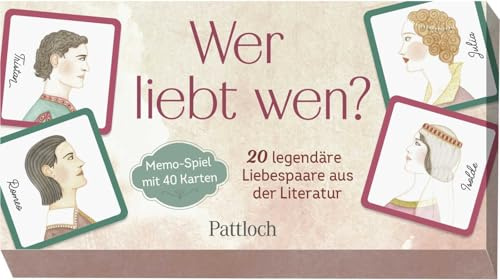 Wer liebt wen?: 20 legendäre Liebespaare der Weltliteratur - Memo-Spiel mit 40 Karten | Liebes-Memo als ausgefallenes Geschenk zum Valentinstag oder zur Hochzeit