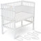 FabiMax Baby Beistellbett für Boxspringbetten, stufenlos höhenverstellbar, Buchenholz massiv weiß lackiert (mit Matratze Comfort, Weiß/Punkteband)