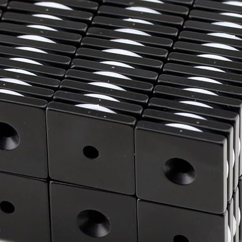 100 NEODYM Quader Magnete 20x20x3 mm 3,5 mm Bohrung Senkung Süd N40 5 KG Anschrauben Schwarz Epoxy